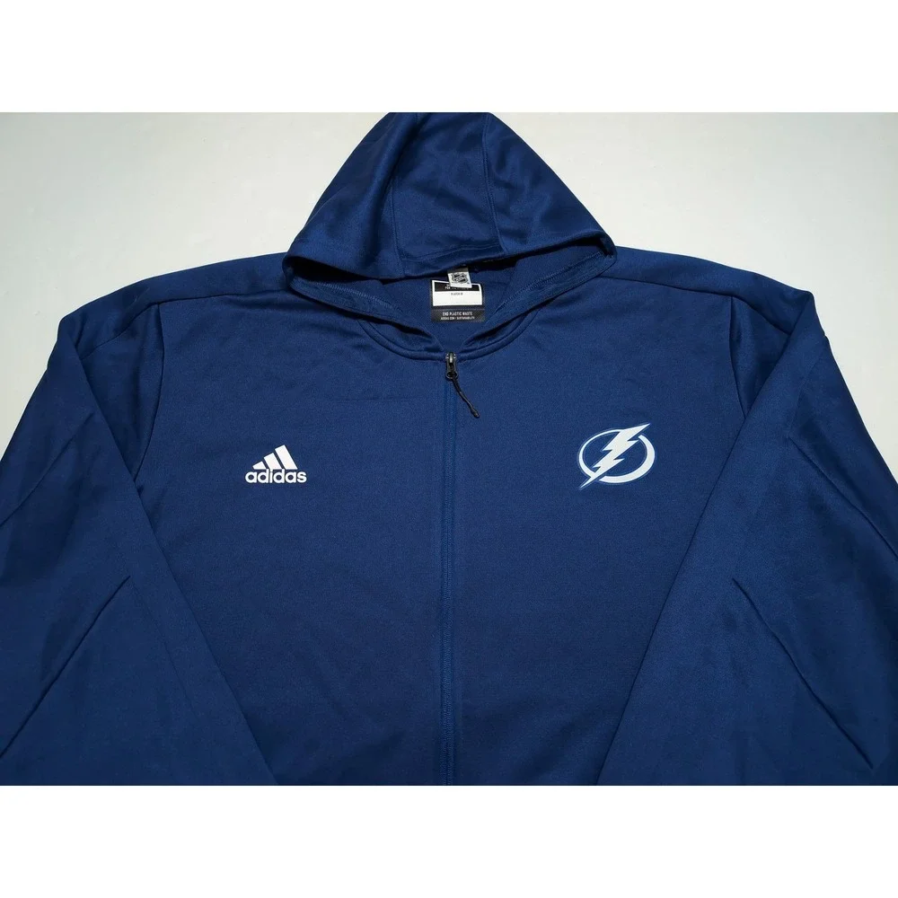 ADIDAS Tampa Bay Lightning Full Zip Hoodie Jacket Blue Men's 4XL
